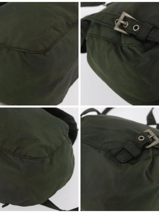 PRADA Backpack Nylon Khaki Silver Auth 166688 main image 4